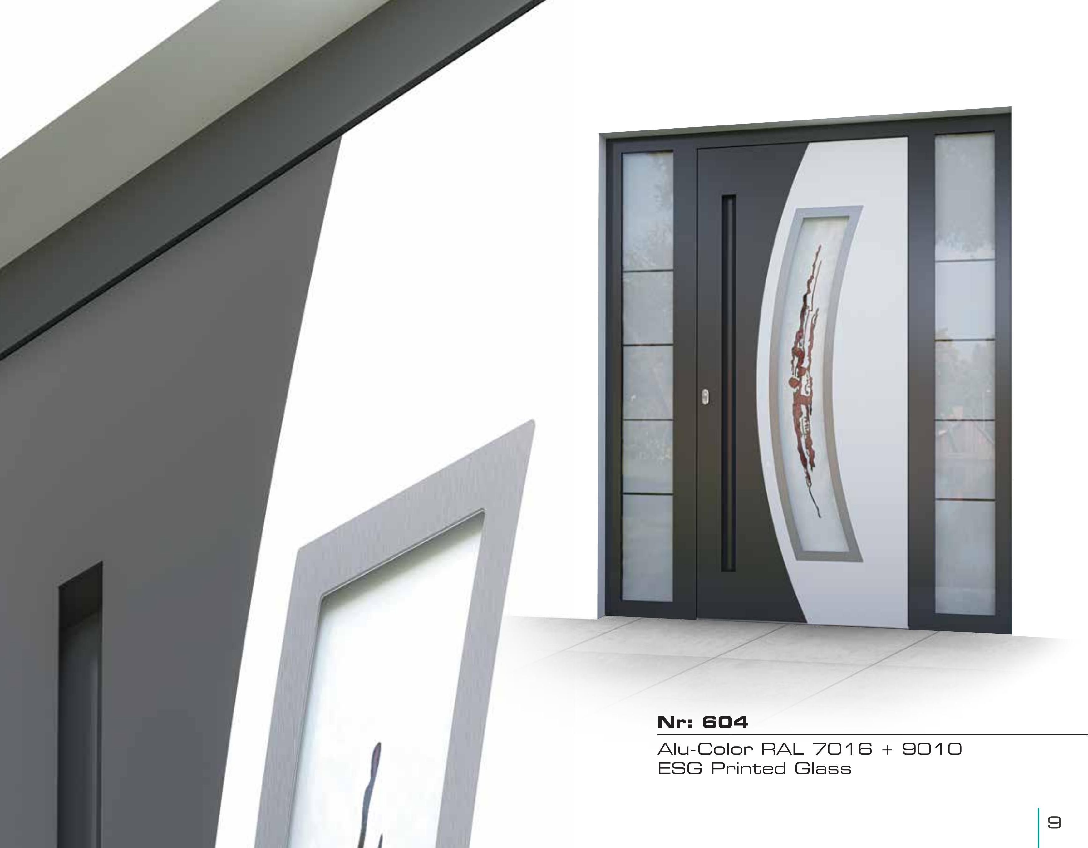 Zweifarbige Haustür mit unterschiedlichen Farben auf Innen- und Außenseite