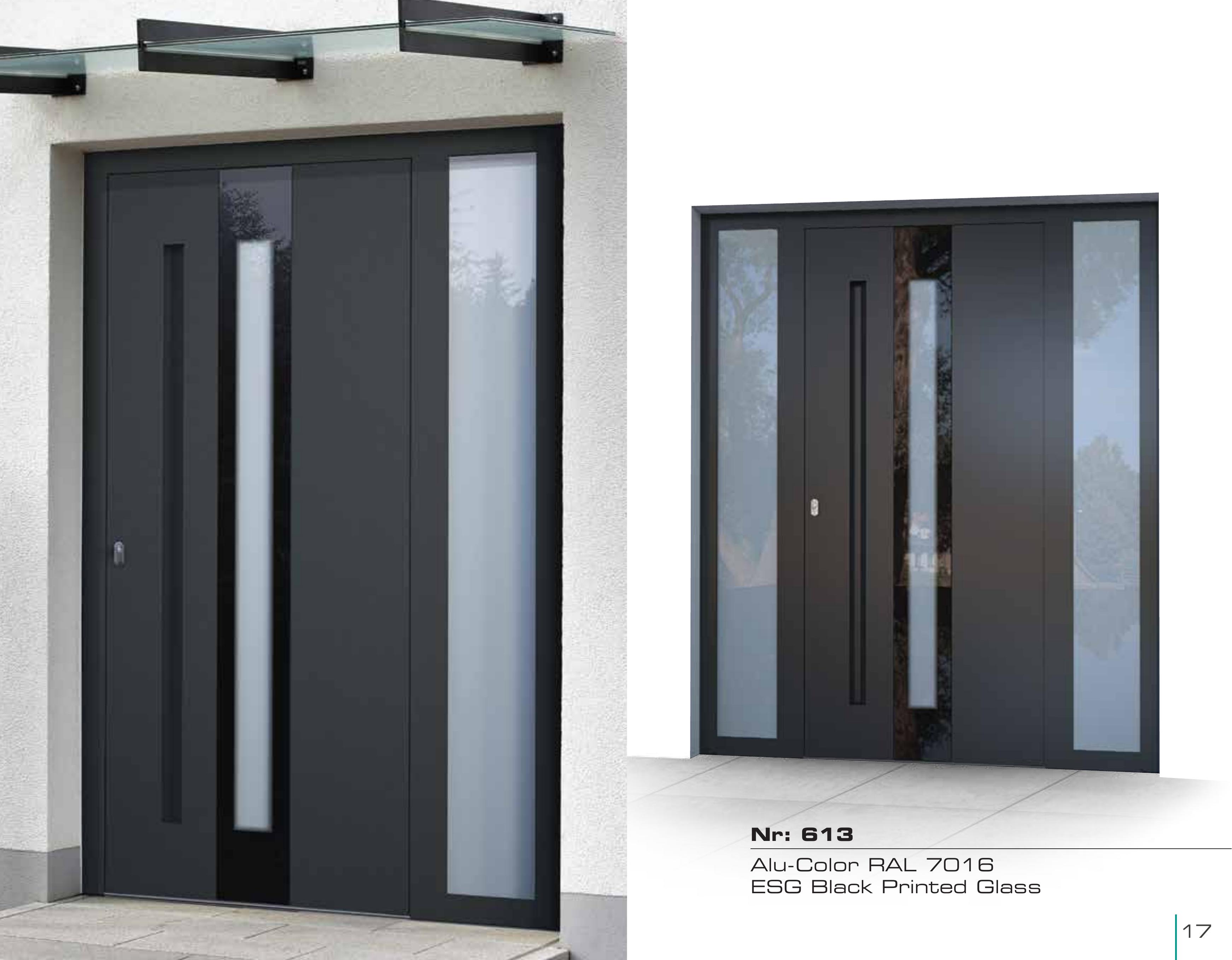 Moderne Haustür mit integriertem Smart Lock und App-Steuerung